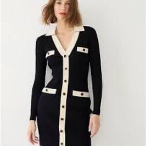 JCrew contrast trim midi dress NWT